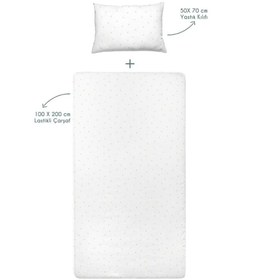 Resim Stars %100 Organik Pamuk Çocuk Lastikli Çarşaf Seti 100 x 200 cm 
