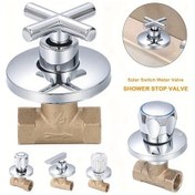 Resim Gaojunshop01 Ete 3/4 Pirinç Duş Stop Valfi Hızlı Açılı 1/2 3/4 Anti Pas Banyo Duş Vana 