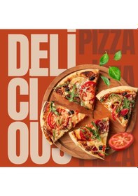 Resim Ahşap Yuvarlak Küçük Boy Pizza Sunumluk Ve Kesme Tahtası Ahşap 