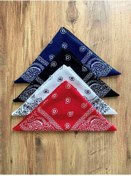 Resim Unisex 4 Adet Etnik Desenli Pamuk Bandana 