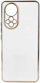 Resim Huawei Honor 50 Kılıf Kenarları Gold Kamera Korumalı Renkli Pastel Silikon Beyaz ile uyumlu 