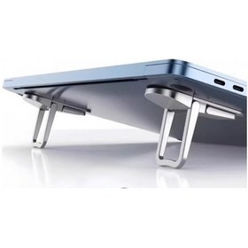 Resim 2'li Paket Ayarlanabilir Laptop Standı - 2 Kademeli Ergonomik Yükseltici, Katlanabilir Taşınabilir Notebook Tutucu, Kaymaz Silikon Pedli Hafif Dizüstü Bilgisayar Standı 
