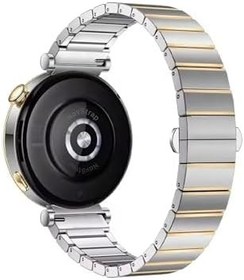 Resim NovStrap Huawei Watch GT6 41mm GT4 41mm GT5 41mm GT5 Pro 42mm ile Uyumlu Kordon (18mm) One Click Çelik Metal GÜMÜŞ-GOLD 