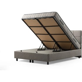 Resim Minar 90X190 Vitalia Baza Başlığı Seti - Açık Gri 