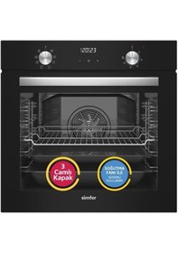 Resim Simfer 9 Fonksiyon QS Dijital Siyah 2'li Ankastre Set (8208 Fırın + 3500 Ocak) 