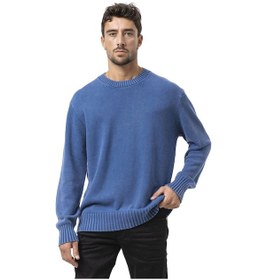 Resim Cipo & Baxx Cp289 Erkek Yuvarlak Yakalı Pamuklu Örme Kazak Indigo 