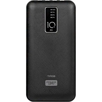 Powerway Tx108 10.000 Mah Siyah Göstergeli Ekstra Kablolu 4 Çıkışlı Powerbank