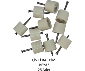 Resim Çivili Raf Pimi Beyaz 25 Adet 