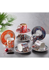 Resim Rossel Premium Porselen 6'lı Kahve Takımı-g4002 