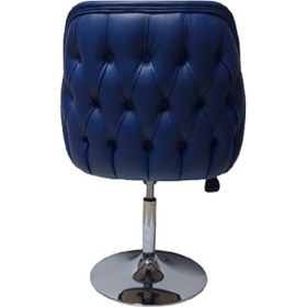 Resim Tekli Bekleme Koltuğu Tepsi Ayaklı Mavi Suni Deri 