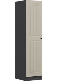 Resim Minar Kale 1 Kapaklı Dolap İlkbahar Mebran 190cm - Antrasit/kumtaşı - Raflı Çok Renkli 