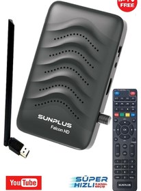 Resim Sunplus Astra Falcon Çanaklı Çanaksız Full HD Uydu Alıcısı + Wifi Anten 