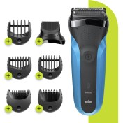 Resim Braun 3 Serisi 310 BT BLU 3’ü 1 Arada Islak&Kuru Kullanım Kablosuz Tıraş Makinesi 