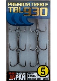 Resim Hayabusa Tbl 930 Premium Black Nikel No:5 Üçlü İğne 6'lı Paket 