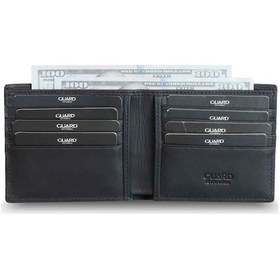 Resim Guard Mat Siyah Kırmızı El Örgüsü Hakiki Deri Erkek Cüzdan P1330 Siyah 