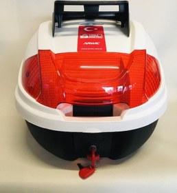 Resim Arwiç Motorsiklet Arka Çanta 32 Litre Beyaz Sırt Dayamalı Üst Tabakalı Full Set 