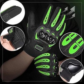 Resim Kingsea Motosiklet Eldiveni Erkekler ve Kadınlar için Dokunmatik Ekranlı ve Ayak Bileği Korumalı Nefes Alabilir Motosiklet Eldiveni Binicilik, Motosiklet Yarışı, Bisiklete binme, Tırmanma, Motokros (Yeşil, XL) 
