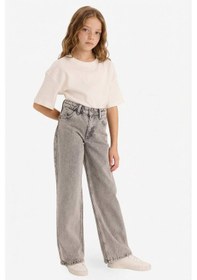 Resim Defacto Kız Çocuk Straight Wide Geniş Paça Jean Pantolon G4943a825aunm18 Gri-nm18 