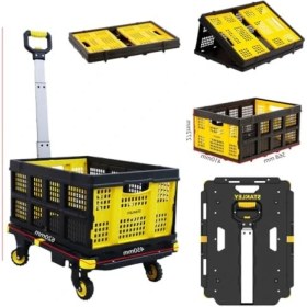 Resim MarkEntegra Dört Tekerli Çekme Kollu Yük Taşıma Arabası - 137KG Kapasite 