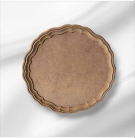 Resim Ahşap-boyanabilir-yuvarlak-sunumluk Tepsi 