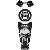 Resim Redline Grafik Bajaj Pulsar Rs 200 Siyah Karbon Punisher Edition Tank Pad Set 