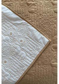 Resim Elevora Çift Taraflı Çift Kişilik Yatak Örtüsü 230x250 Krem Bej Krem - Bej 