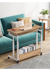 Resim Yükseklik Ayarlı Ve Klavyelikli Çalışma Masası - Çam Beyaz 80x40 Atlantik Çam 