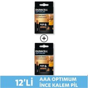Resim Duracell Optimum Aaa Alkalin Pil, 1,5 V Lr03 Mn2400, 12 Li Paket 
