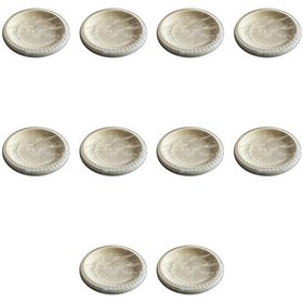 Resim Roll-up Kullan At Renkli Krem Renk Parti Davet Plastik Tabak - 22 Cm. - 25 Adetlik 10 Paket 