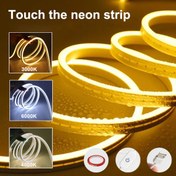 Resim 1/2/3/4/5m 3000k/4000k/6000k Dokunmatik Kontrollü Esnek Neon Lamba, Ayarlanabilir Esnek Aydınlatmalı Ev Dekorasyon Atmosfer Lambası ve Yapışkan Bantlı Dolap Lambası Ayna Farı 