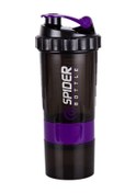 Resim 3 Katmanlar Shaker Protein Şişesi 550ml Peyniraltı Suyu Tozu Blender Fincan Purple 550ml Purple 