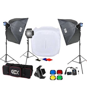 Resim GDX BM400 3'lü Paraflaş Set + Çekim Çadırı 120x120cm 