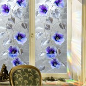 Resim 1 Gizlilik Pencere Filmi, Gümüş Mor Tonlarda 2D Çiçek Sarmalı Deseni - Klasik Tarz PVC Statik Yapıştırma Decal, Kolay Uygulama, 17.71×39.37in (45×100cm), Oturma Odası ve Banyo Pencereleri için Mükemmel, Ev Dekoru, Elektrostatik Yapışma, Yarı Şeffaf Cam Gizlilik Sticker, Pencere Dekoru Filmi 