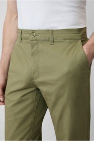 Resim Kigili Regular Fit Standart Kesim Likralı Esnek Yandan Cep Kanvas / Chino Pantolon 