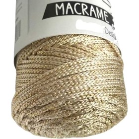 Resim Makrome İpi 3mm Polyester Krem Simli 