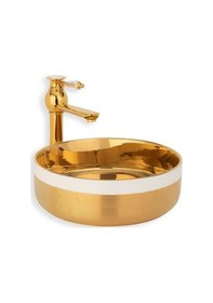 Resim Lena - Tezgah Üstü Porselen Lavabo - E-4000a Altın 