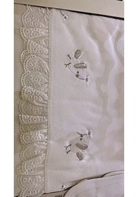 Resim Milays Kız Bebek Gaye Organik 0-3 Ay Simli Kuş Nakışlı 10 Lu Hastane Çıkış Zıbın Seti Ekru 