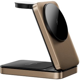 Resim Wiwu Wi-W038 3in1 Katlanabilir Kablosuz Şarj Standı 15W - Gold 
