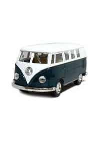 Resim 1:32 Ölçek Metal Çek Bırak Nostaljik Volkswagen T1 Minibüs Vosvos Oyuncak Araba - Yeşil 13 Cm 