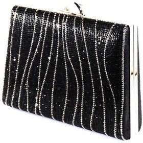Resim Keeba Taşlı Siyah Abiye Çanta Clutch Siyah Taşlı Gece Çantası Abiye Çanta Siyah Abiye Çantası 