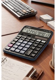 Resim Hesap Makinesi Siyah 14x19 Cm 1 Adet Csl Dj-120d Plus 12 Haneli Orta Boy Hafızalı Büro Masaüstü Hesap Makinası 