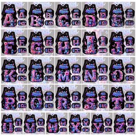 Resim 3 Parça Disney Stitch Karakterli Çanta Seti, Alfabe A-Z Harf Desenli Sırt Çantası, Ayarlanabilir Omuz Askılı, Geniş Kapasiteli Seyahat Çantası, Moda Baskılı Sırt Çantaları. Günlük Kullanım veya Seyahat İçin Mükemmel Seçim, Hediye 