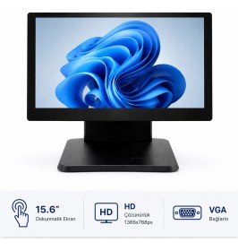 Resim Grandstarr TM156M 15.6'' HD Endüstriyel Dokunmatik Monitör - VGA Haberleşmeli 