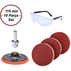 Resim Ugr-Nikon 115 Mm Cırt Zımpara Seti + Iş Güvenlik Gözlüğü 10 Parça 