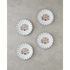 Resim English Home Pixel Porselen 4'lü Pasta Seti 19 cm Renkli 