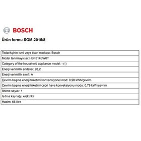 Resim Bosch HBF514BW0T 66 LT Ankastre Fırın 