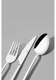 Resim Nehir Gloria 18 Parça Çatal Kaşık Bıçak Seti Takımı 6 Kişilik Paslanmaz Çelik Gri 
