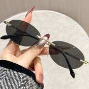 Resim Çerçevesiz Kesim Oval Moda Gözlükler - Erkek ve Kadınlar için Metal Şık Gözlük, Hafif Dekoratif Gözlükler, Sokak Fotoğrafçılığı, Partiler & Günlük Stil, Parti Aksesuarları, Modern Tasarım, Yüksek Kaliteli Lensler, Şık Gölgelikler, Parti Tutkunları 
