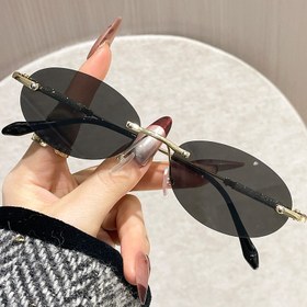 Resim Çerçevesiz Kesim Oval Moda Gözlükler - Erkek ve Kadınlar için Metal Şık Gözlük, Hafif Dekoratif Gözlükler, Sokak Fotoğrafçılığı, Partiler & Günlük Stil, Parti Aksesuarları, Modern Tasarım, Yüksek Kaliteli Lensler, Şık Gölgelikler, Parti Tutkunları 