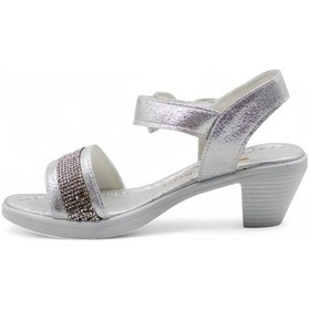 Resim Varkan Topuklu Kız Çocuk Sandalet Gümüş 